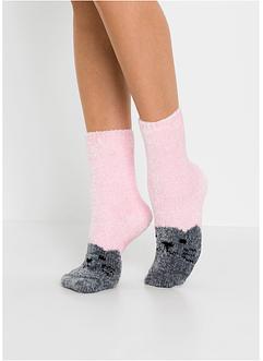 Kosesokker i chenille med satengsløyfe (3-pack), bpc bonprix collection
