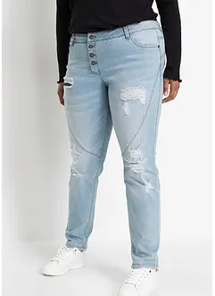 Boyfriend jeans Destroyed, med resirkulert polyester, bonprix