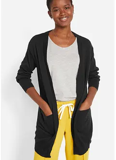 Finstrikket cardigan i bomull, bonprix