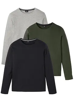 Langermet shirt (3-pack), bonprix