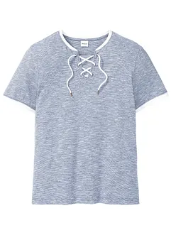 T-shirt med snøring, av økologisk bomull, bonprix
