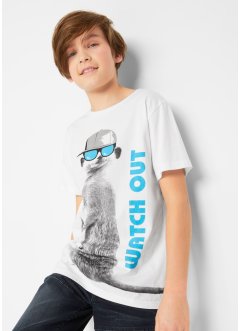 T-shirt med stilig print til barn, av økologisk bomull, bonprix