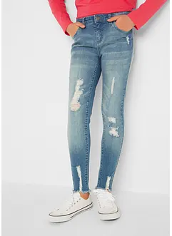 Skinny jeans med used effekt til barn, bonprix