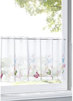 Kafégardin med sommerfuglbroderi, bpc living bonprix collection