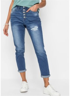 Boyfriend jeans med destroyed-effekt, økologisk bomull, RAINBOW