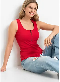 Ribbet topp av ren bomull, bonprix