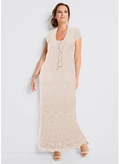 Strikket kjole med hullmønster, bonprix