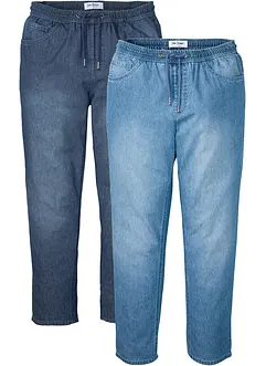 Classic Fit pull on-jeans i sommerlig denim (2-pack), bonprix