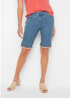 Bermudashorts i denim med mønstret oppbrett, bonprix