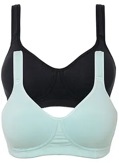 T-skjorte-BH uten bøyle med bomull (2-pack), bonprix