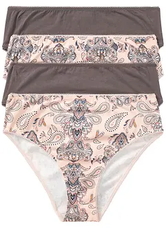 Truse med høy midje og myk bomull (4-pack), bonprix