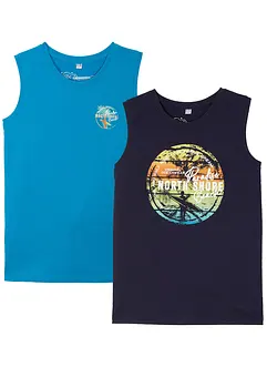Singlet til barn (2-pack) av økologisk bomull, bonprix