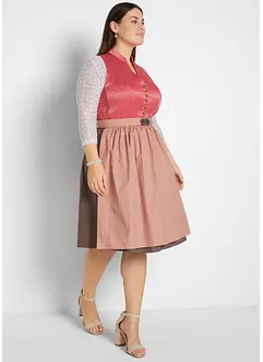 Dirndl med komfort-effekt, knelang (2-delt sett), bonprix