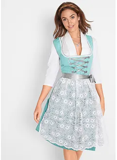 Dirndl med blondeforkle, knelang (2-delt sett), bonprix