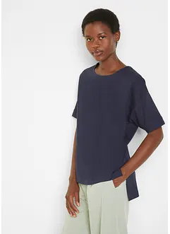 Oversized T-shirt i bomull med splitt i sidene, bonprix