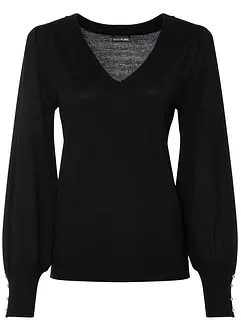 Genser med dekorknapper, bonprix