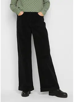 Bukse med stretch og vide ben, High Waist, bonprix