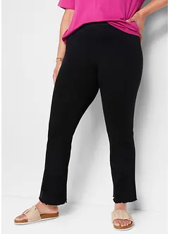 Leggings i bomullsmiks med utsvingte ben (2-pack), bonprix