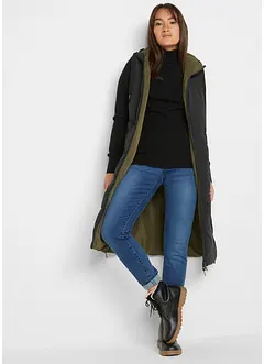 Vendbar vattert vest med hette av resirkulert polyester, bonprix