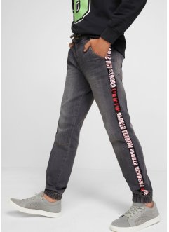 Sweat-jeans med stripe til gutt, Slim Fit, John Baner JEANSWEAR
