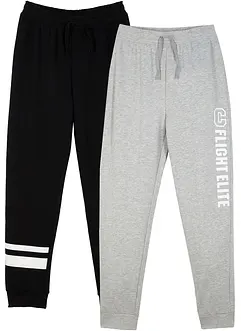 Joggebukse i myk bomullsmiks (2-pack), bonprix