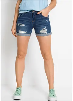 Jeans-shorts Mid Waist med destroy-effekt, bonprix