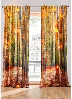 LED-gardin med høstlig print (1-pack), bonprix