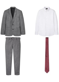 Antrekk (4-delt sett): blazer, bukse, skjorte, slips, Slim Fit, bpc selection