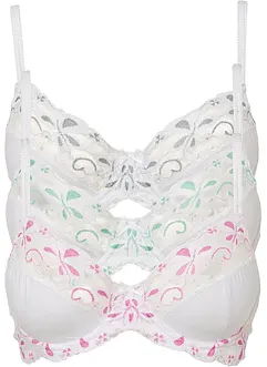 Spile-BH med delikate blonder (3-pack), bonprix