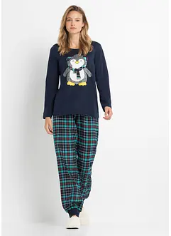 Pyjamas med flanellsbukse, bonprix