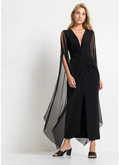 Maxikjole med lange ermer i mesh, bonprix