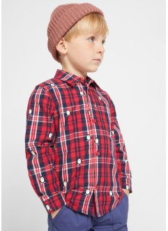 Langermet skjorte med ruter til gutt, Slim Fit, bpc bonprix collection