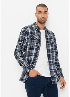 Langermet skjorte i flanell, med glidelås, John Baner JEANSWEAR