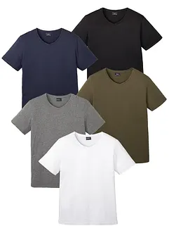 T-shirt med V-hals (5-pack), bonprix