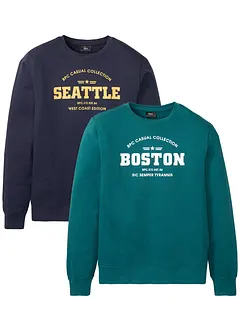 Sweatshirt i økologisk bomull (2-pack), bonprix