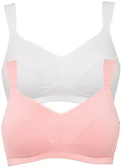 BH uten bøyle, med økologisk bomull (2-pack), bonprix