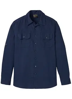 Linmiks - langermet skjorte med  oppbrettbare ermer, bonprix