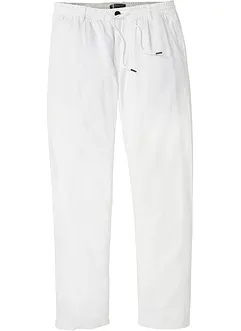 Relaxed Fit-pull on-bukse i luftig linmiks, Straight, bonprix