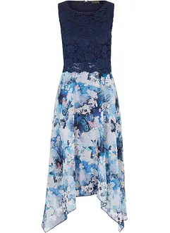 Chiffonkjole med fine blonder, bonprix