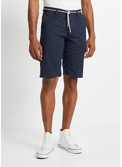 Chino-bermuda med lin og knytebånd, Regular Fit, bonprix