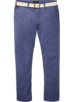 Regular Fit-chinos i materiale med stretch, komfortsnitt og belte, Straight, bonprix