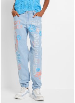Jeans med Wording, RAINBOW
