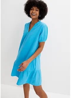 Musselin-kjole med volang, bonprix