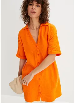 Oversized, lang bluse i bomullsmusselin, bonprix