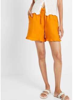 Lin-shorts med volang, BODYFLIRT