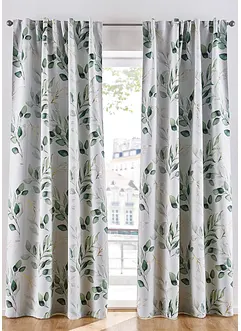 Mørkleggingsgardin med med blomstermønstret glanstrykk (1-pack), bonprix