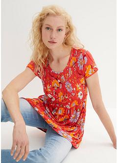 Trikot-tunika med smock over bysten, kort arm, bpc bonprix collection