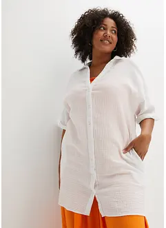 Oversized bluse med lommer, bonprix