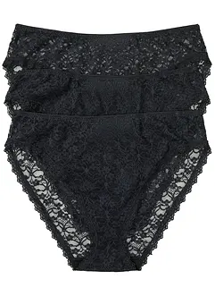 High Leg-truse i resirkulert blondemateriale (3-pack), bonprix