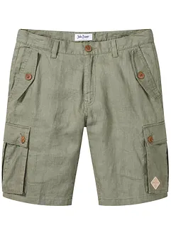 Cargo-bermuda av bærekraftig lin, Loose Fit, bonprix